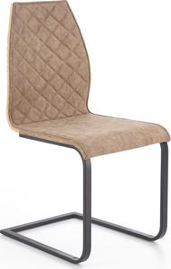 Halmar Krzesło K265 brązowe tapicerowane na płozach HALMAR 1