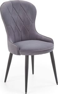 Halmar Krzesło K366 VELVET szare z przeszyciami tapicerowane aksamitem HALMAR 1