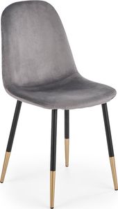 Halmar Krzesło K379 VELVET szare/złote aksamitne na metalowych nogach HALMAR 1