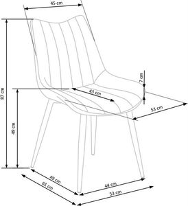 Halmar Krzesło K388 VELVET szare tapicerowane do jadalni i salonu HALMAR 10