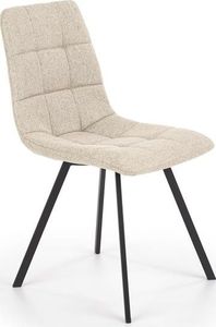 Halmar Krzesło K402 beżowe tapicerowane z przeszyciami do salonu HALMAR 1