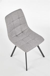 Halmar Krzesło K402 szare do salonu na czarnych metalowych nogach HALMAR 3