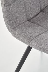 Halmar Krzesło K402 szare do salonu na czarnych metalowych nogach HALMAR 5
