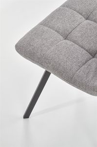 Halmar Krzesło K402 szare do salonu na czarnych metalowych nogach HALMAR 7