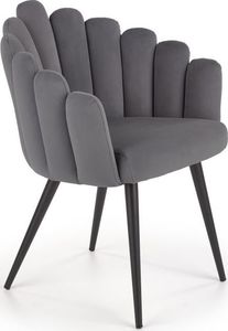 Halmar Krzesło K410 szare tapicerowane w stylu glamour HALMAR 1