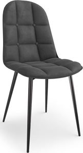 Halmar Krzesło K417 VELVET szare tapicerowane na czarnych nogach HALMAR 1