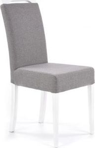 Halmar Krzesło CLARION szare białe tapicerowane z drewnianymi nogami HALMAR 1