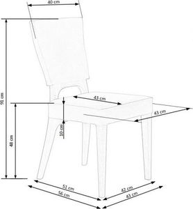 Halmar Krzesło WENANTY niebieskie dąb miodowy w stylu retro HALMAR 2