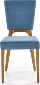 Halmar Krzesło WENANTY niebieskie dąb miodowy w stylu retro HALMAR 8