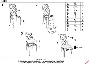 Halmar Krzesło K309 ciemno szare na chromowanych nogach HALMAR 2