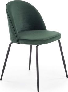 Halmar Zielone krzesło K314 VELVET tapicerowane na metalowych czarnych nogach HALMAR 1