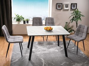 Signal Krzesło MILA VELVET szare z czarnymi nogami w stylu glamour SIGNAL 3