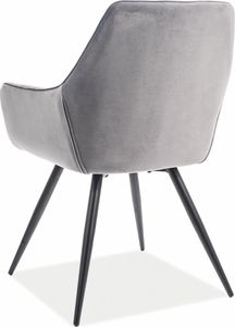 Signal Krzesło LINEA VELVET szare/czarne tapicerowane aksamitem SIGNAL 2