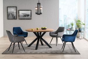 Signal Krzesło LINEA VELVET szare/czarne tapicerowane aksamitem SIGNAL 5