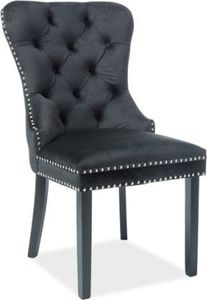 Signal Krzesło AUGUST VELVET czarne tapicerowane w stylu glamour SIGNAL 1