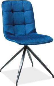 Signal Krzesło TEXO granatowe tapicerowane tkaniną aksamitną SIGNAL 1
