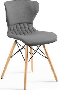 Unique Krzesło SOFT jasno szare tapicerowane w stylu skandynawskim UNIQUE 1
