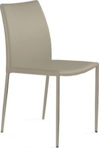 Unique Krzesło DESIGN beżowe w całości tapicerowane ekoskórą UNIQUE 1