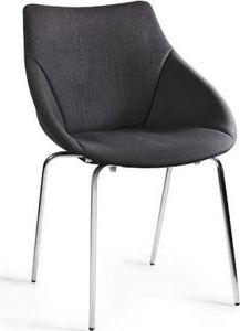 Unique Krzesło LUMI czarne z przeszyciami na nogach ze stali chromowanej UNIQUE 1