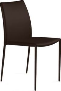 Unique Krzesło DESIGN brązowe ekoskóra tapicerowane z metalową podstawą UNIQUE 1