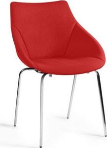 Unique Krzesło LUMI czerwone z przeszyciami na metalowych nogach UNIQUE 1