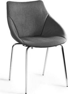 Unique Krzesło LUMI ciemno szare tapicerowane na chromowanych nogach UNIQUE 1
