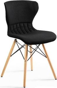 Unique Krzesło SOFT czarne tapicerowane z drewnianymi nogami UNIQUE 1