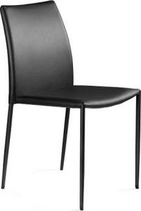 Unique Krzesło DESIGN czarne ekoskóra tapicerowane sztaplowane UNIQUE 1