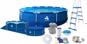 Enero Basen stelażowy owalny z pompą 450x122cm z pompą drabiną i podłożem (17802EU) 2