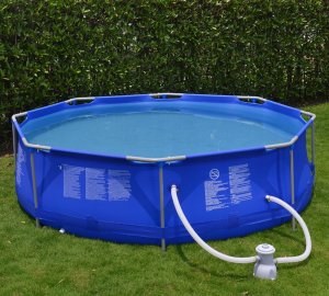 Enero Basen stelażowy owalny z pompą 450x122cm z pompą drabiną i podłożem (17802EU) 5