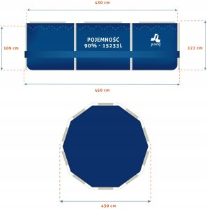 Enero Basen stelażowy owalny z pompą 450x122cm z pompą drabiną i podłożem (17802EU) 6