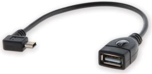 Kabel USB Savio miniUSB (kątowy) na USB (M/F) Czarny (cl-60) 1