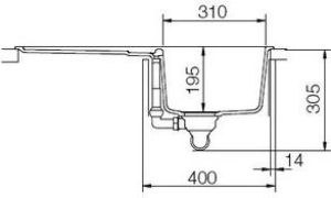 Zlewozmywak Teka Zlewozmywak 1-komorowy Gloria 40 B-TG z ociekaczem 78 x 50cm sepia (40145177) 4