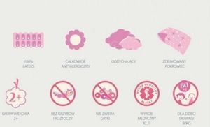 Hevea Materac lateksowy Junior 90x180 H2 średnio-twardy HEVEA 3