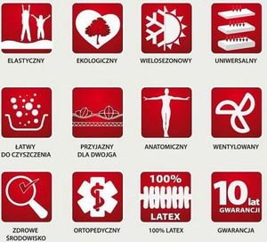 Hevea Materac FAMILY MEDICARE PLUS 80x200 lateksowy dwustronny HEVEA 4