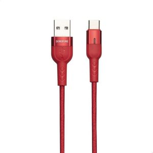 Kabel USB Borofone USB-A - USB-C 1.2 m Czerwony (6931474724106) 1