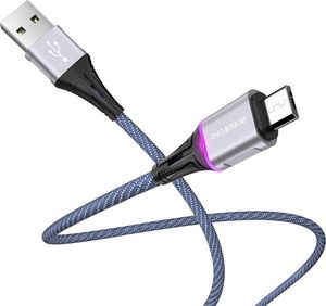 Kabel USB Borofone USB-A - microUSB 1.2 m Niebieski (6931474728234) 1