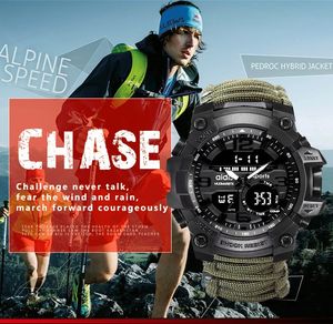 Zegarek Naviforce Surviwalowy militarny z bransoletką Paracord wodoodporny do 30M zielony (1002) 4