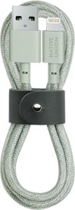 Kabel USB Native Union Native Union Belt Cable - kabel Lightning ze skórzanym zapięciem 1,2m pistacjowy 1