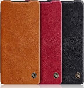Nillkin Etui skórzane z klapką Nillkin QIN do Samsung Galaxy Note 20 (Czerwone) uniwersalny 12
