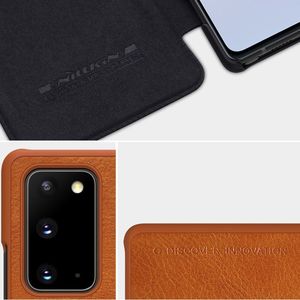 Nillkin Etui skórzane z klapką Nillkin QIN do Samsung Galaxy Note 20 (Czerwone) uniwersalny 5