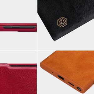 Nillkin Etui skórzane z klapką Nillkin QIN do Samsung Galaxy Note 20 Ultra (Czerwone) uniwersalny 3