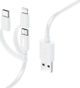 Kabel USB Hama USB-A - Lightning 1 m Biały (001872000000) 1