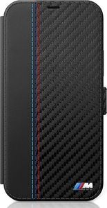 BMW Etui BMW BMFLBKP12LMCARBK iPhone 12 Pro Max 6,7" czarny/black book M Collection PU Carbon Stripe 2