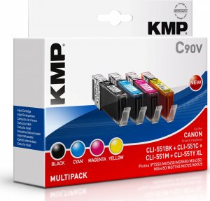Tusz KMP KMP C90V Promo Pack compatible with CLI-551 BK/C/M/Y - 1520,0050 1
