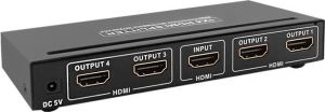 Qoltec Splitter HDMI 1x4, czarny 1