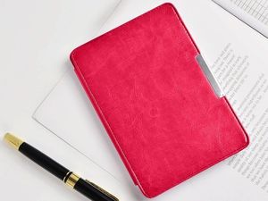 Pokrowiec Alogy Etui Kindle do Paperwhite 1 2 3 na magnes z paskiem różowe uniwersalny 5