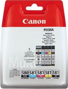 Tusz Canon Canon Tusz PGI-580/CLI-581 CMYK+PGBK MultiPack, 1*11.2ml + 4*5.6ml 1