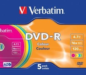 Verbatim DVD-R 4.7 GB 16x 5 sztuk (43557) 1