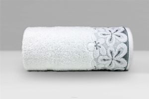 Greno Ręcznik Greno Bella 70x140 biały z motywem kwiatowym GRENO 1
